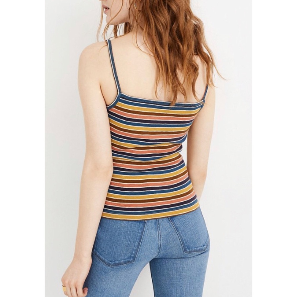 Madewell Striped Faux Wrap Tank Top NWT - Picture 2 of 8